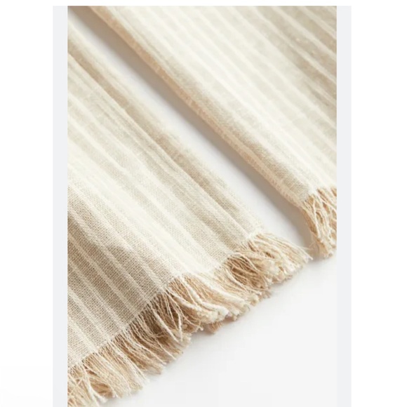 H&M suit set / striped raw hem linen suit set / blazer & trousers / size S - Picture 9 of 10